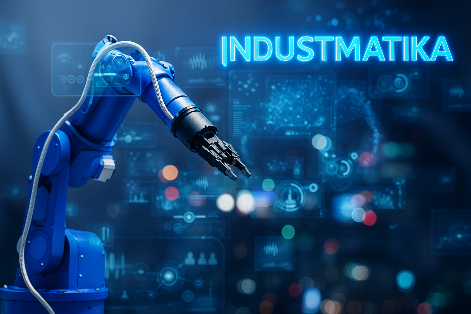 Industrial automation cabinet with multimeter in factory environment